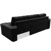 Угловой диван Марсель (велюр чёрный серый)  - Изображение 1